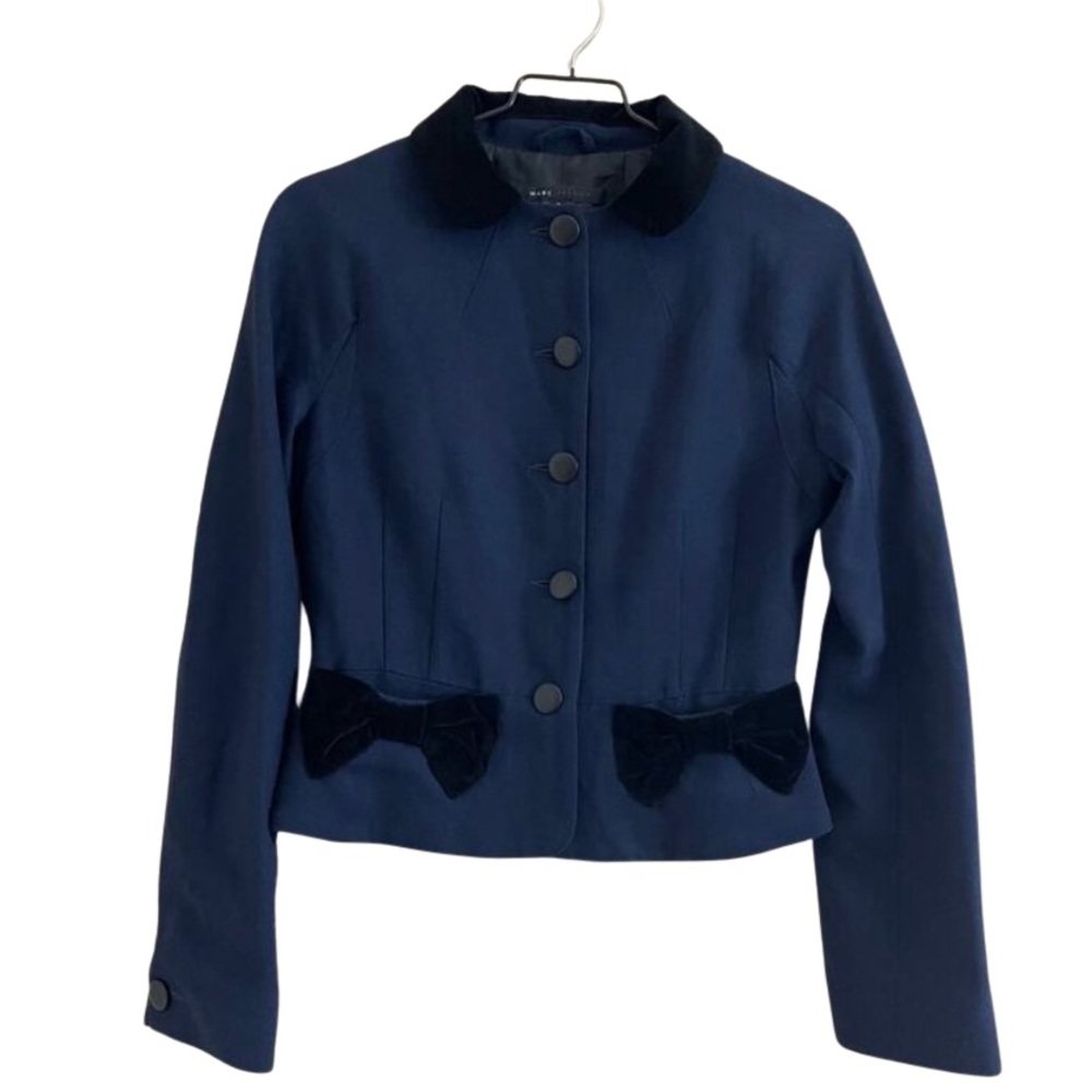 Marc Jacobs - 100% wool / velvet bow blazer lady jacket - y2k - size 6